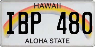HI license plate IBP480