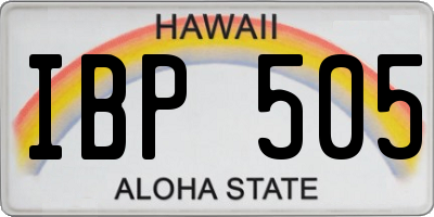 HI license plate IBP505