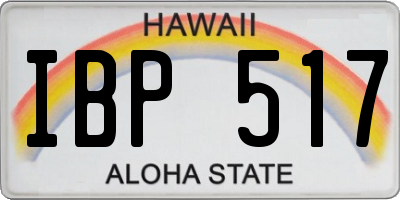 HI license plate IBP517