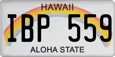 HI license plate IBP559