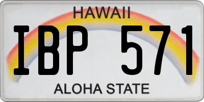 HI license plate IBP571