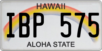 HI license plate IBP575