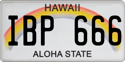 HI license plate IBP666