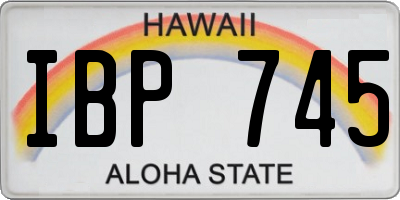 HI license plate IBP745