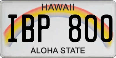 HI license plate IBP800