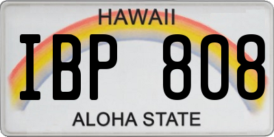 HI license plate IBP808