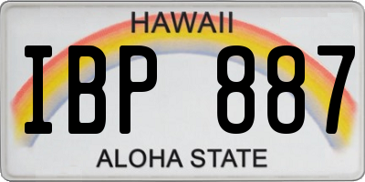 HI license plate IBP887