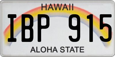 HI license plate IBP915