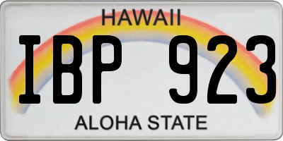 HI license plate IBP923