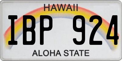 HI license plate IBP924