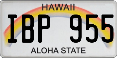 HI license plate IBP955