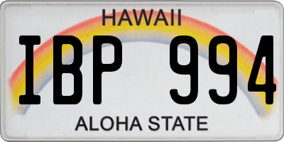 HI license plate IBP994