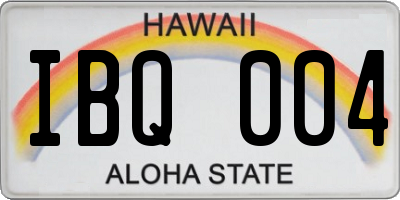 HI license plate IBQ004
