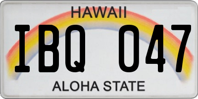 HI license plate IBQ047