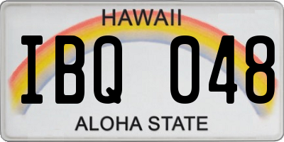 HI license plate IBQ048