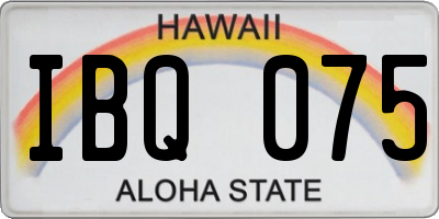 HI license plate IBQ075
