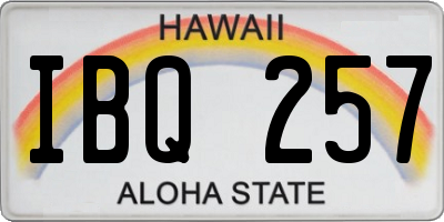HI license plate IBQ257