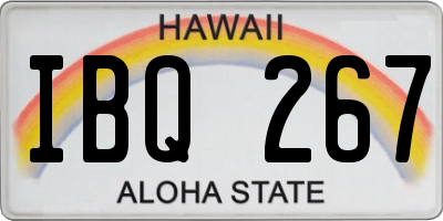 HI license plate IBQ267