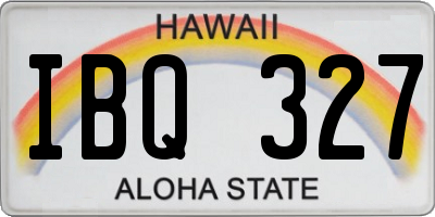 HI license plate IBQ327