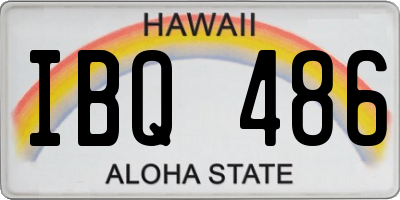 HI license plate IBQ486