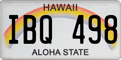 HI license plate IBQ498