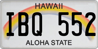 HI license plate IBQ552
