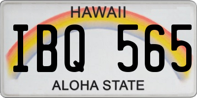 HI license plate IBQ565