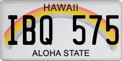 HI license plate IBQ575