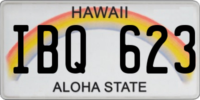 HI license plate IBQ623