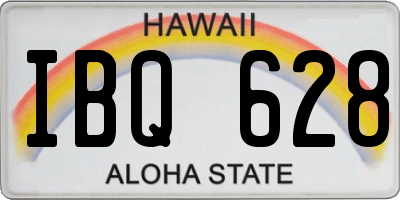 HI license plate IBQ628