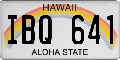 HI license plate IBQ641