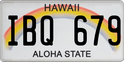 HI license plate IBQ679