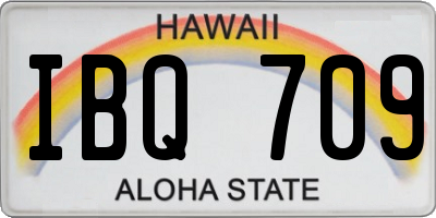 HI license plate IBQ709