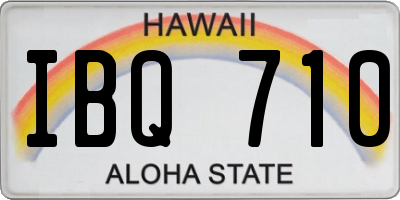 HI license plate IBQ710