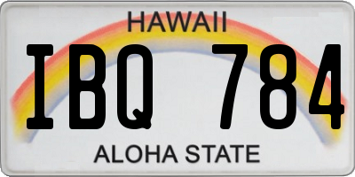 HI license plate IBQ784