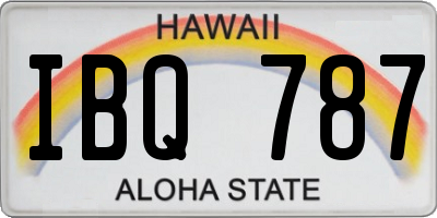 HI license plate IBQ787