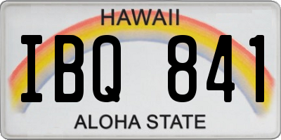 HI license plate IBQ841
