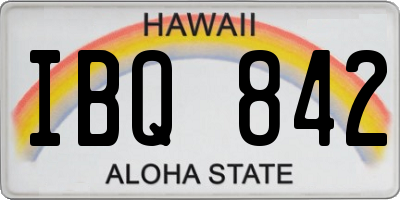 HI license plate IBQ842