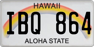 HI license plate IBQ864