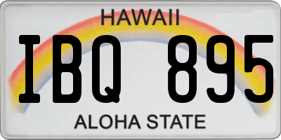 HI license plate IBQ895
