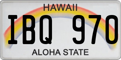 HI license plate IBQ970
