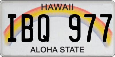 HI license plate IBQ977