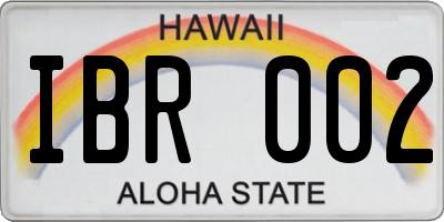 HI license plate IBR002