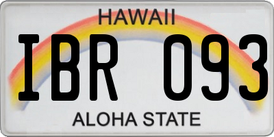 HI license plate IBR093