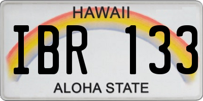 HI license plate IBR133