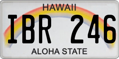 HI license plate IBR246