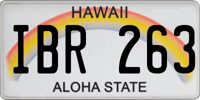 HI license plate IBR263