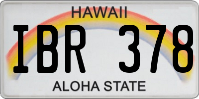 HI license plate IBR378