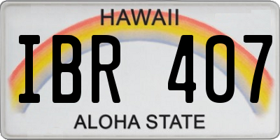 HI license plate IBR407