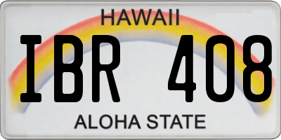 HI license plate IBR408